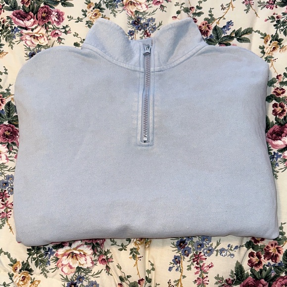 PacSun Tops - PacSun Light Blue Quarter-Zip Sweatshirt